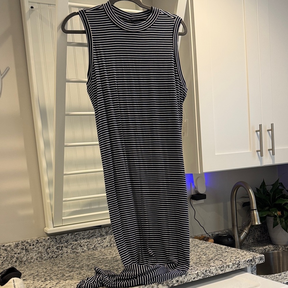 NWT Striped Navy and White Sleeveless Dress